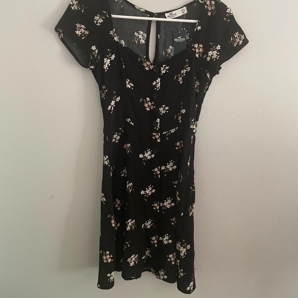 Hollister Button Up Black Dress